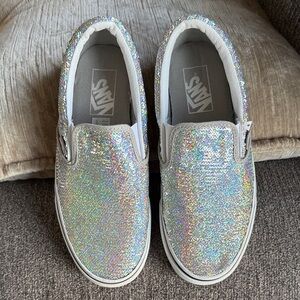 Vans Sparkly Slip-On Sneakers - Silver